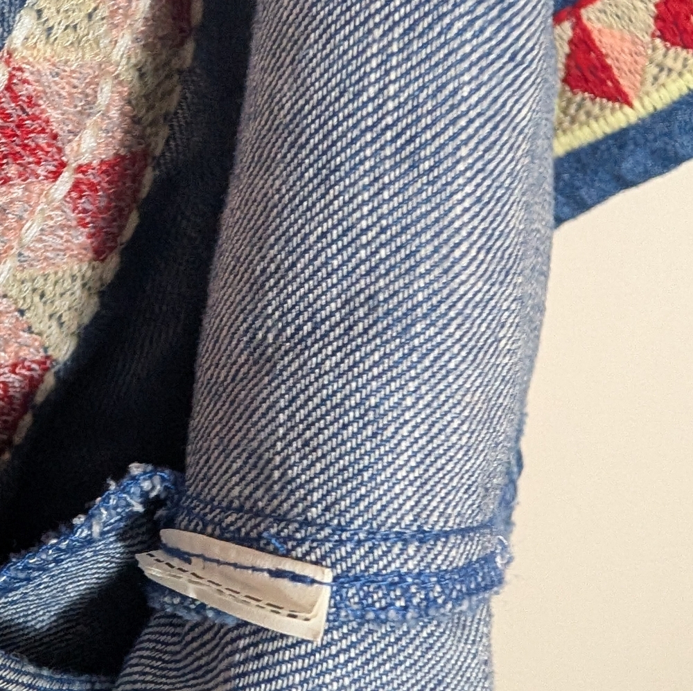 ZARA Denim Jean Embroidered V Neck Mini Dress - Picture 7 of 8